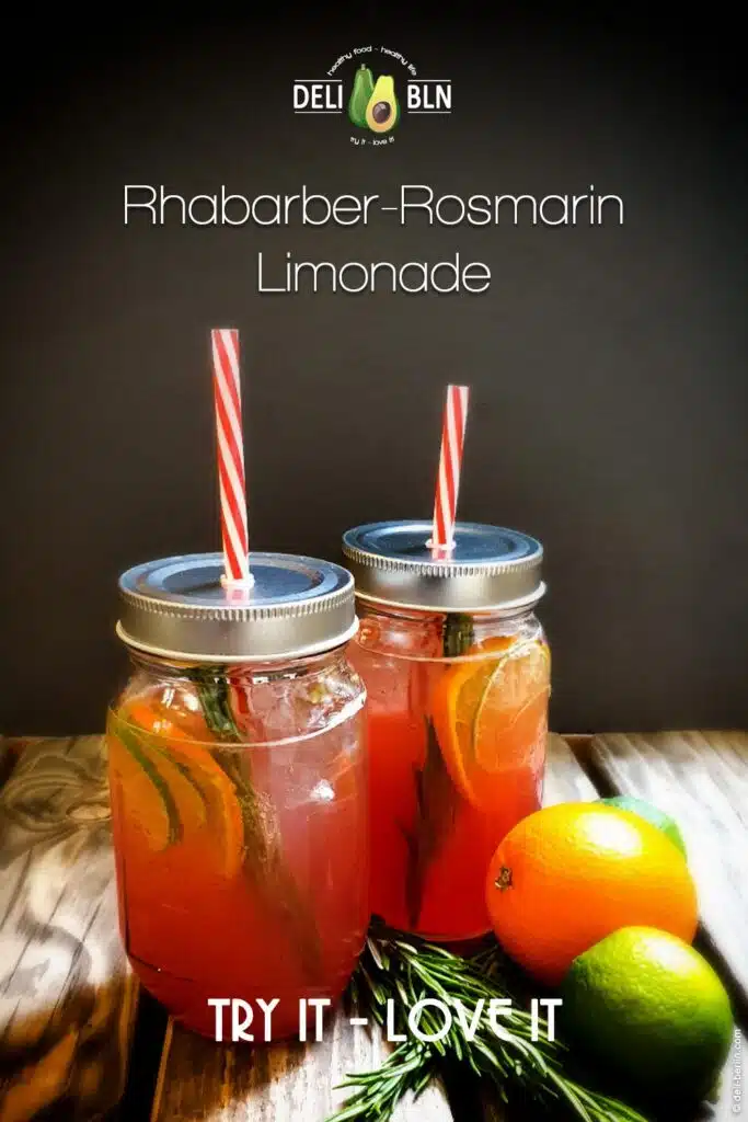 selbstgemachte Rosmarin Rhabarber-Limonade