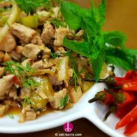 Laotischer Gaumenschmaus: Knackiger Laap Salat mit Putenfleisch