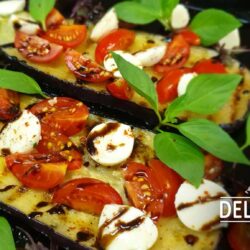 vegetarische Caprese Auberginen-Steaks