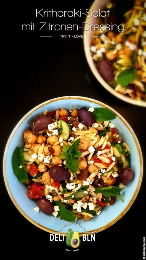 Kritharaki-Salat mit Zitronen-Dressing - zitronig frischer Sommersalat