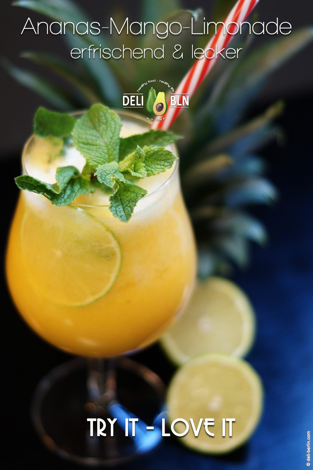 Ananas-Mango-Limonade - perfekte Erfrischung für heiße Tage