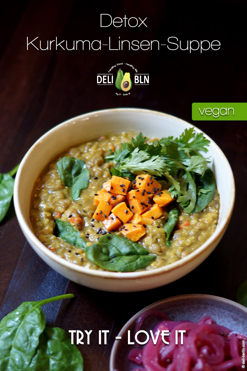 einfache Detox Kurkuma-Linsensuppe - vegan und gesund