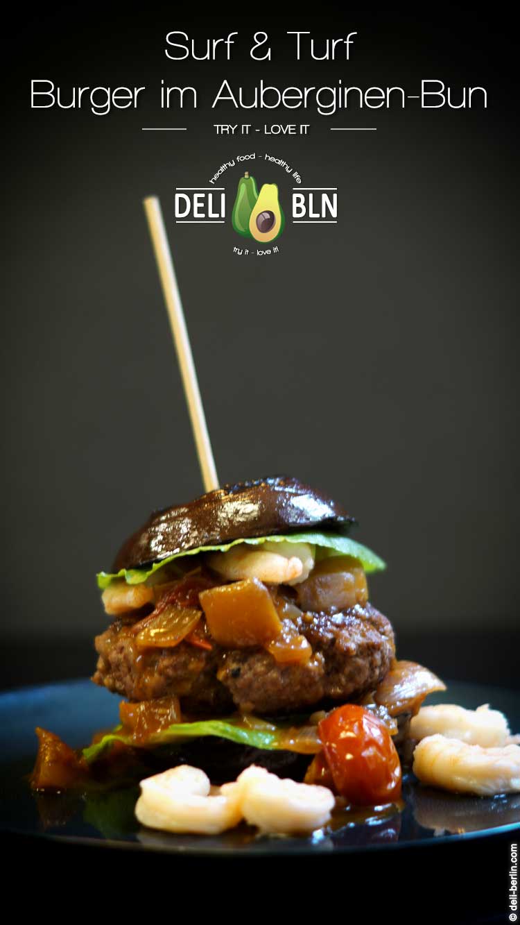 Surf and Turf Burger mit Nektarinen-Chutney