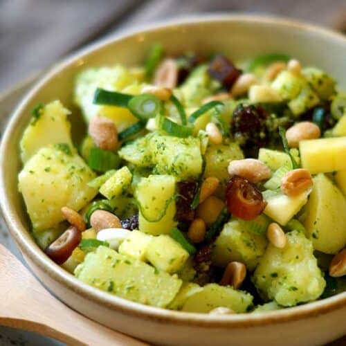 Kartoffelsalat mit Mango und Korianderpesto