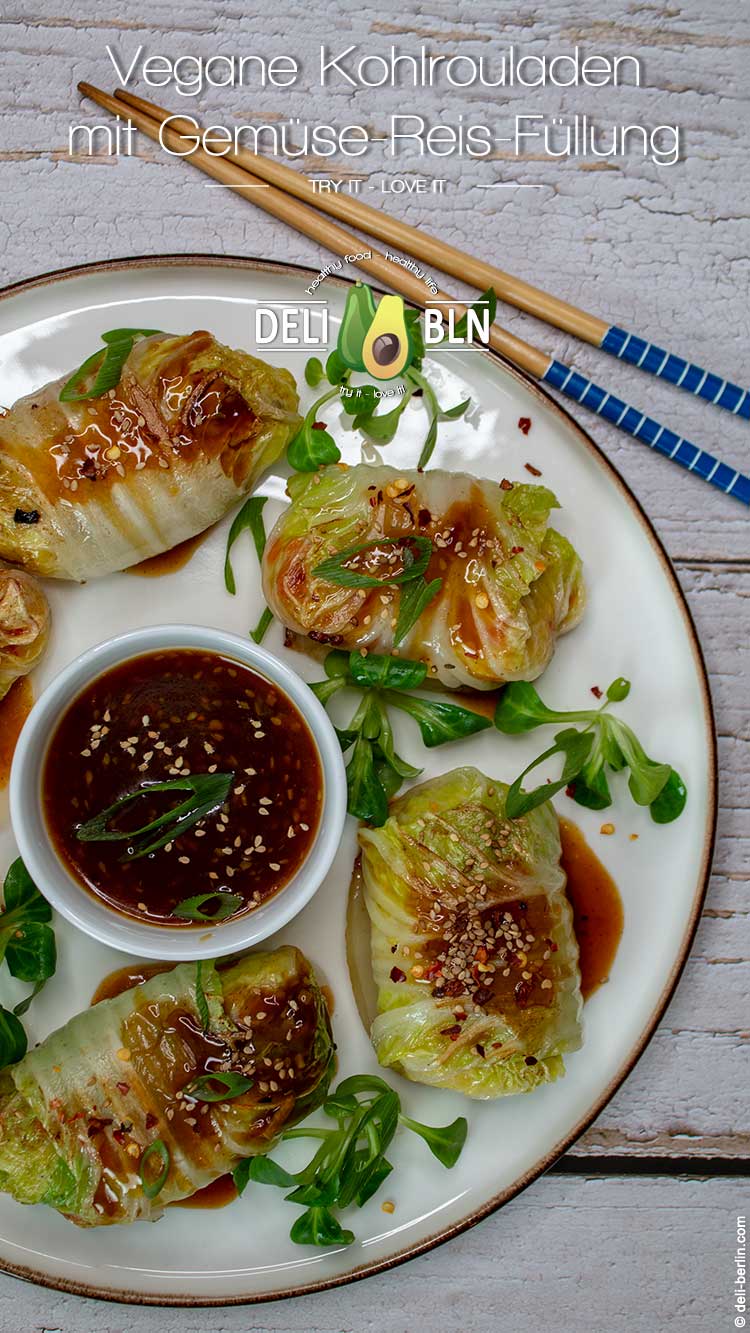 vegane Kohlrouladen mit Reisfüllung