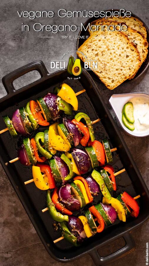 vegane Gemüsespieße mit Oregano-Marinade