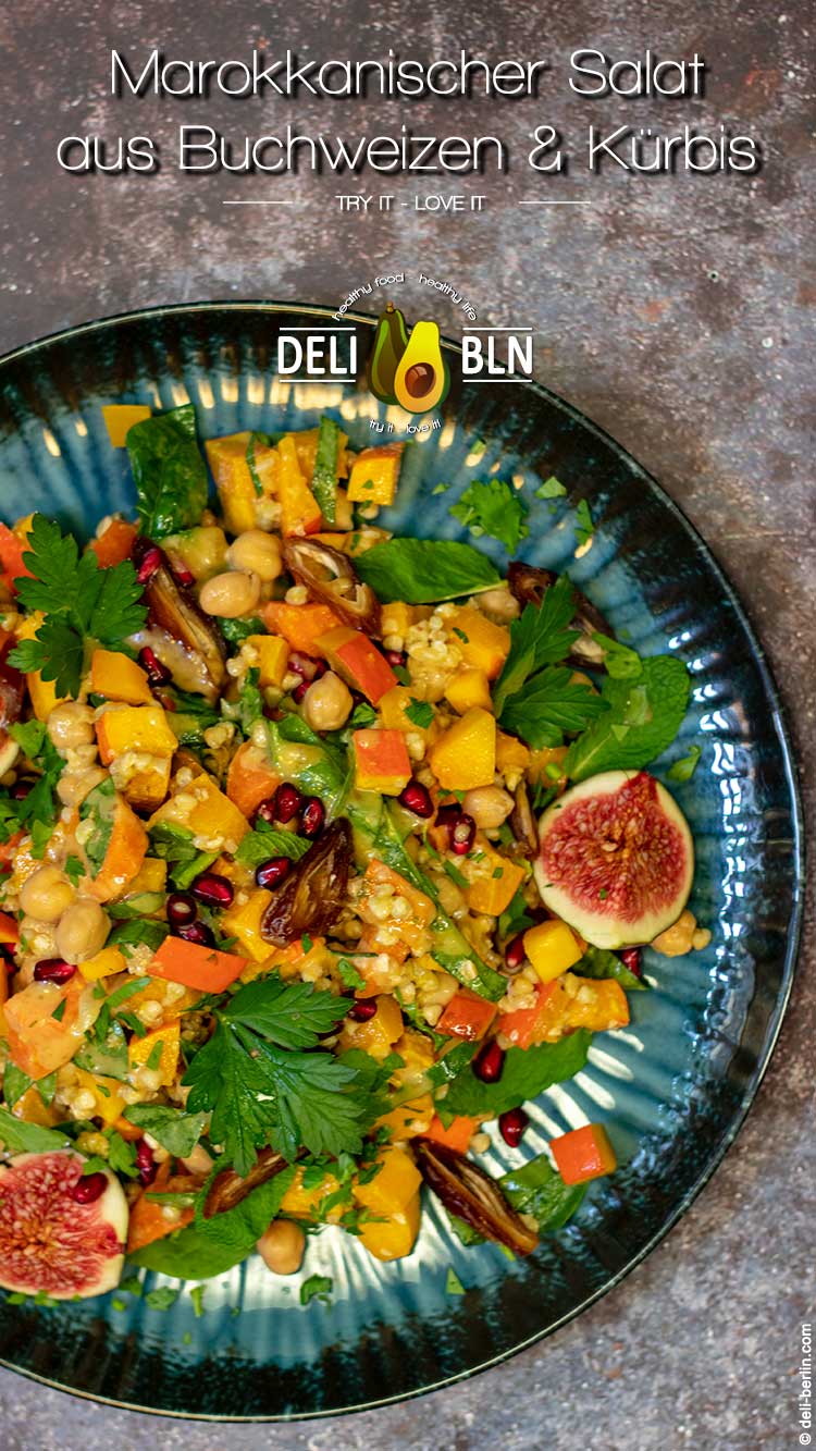 Marokkanischer Salat mit Buchweizen und Kürbis