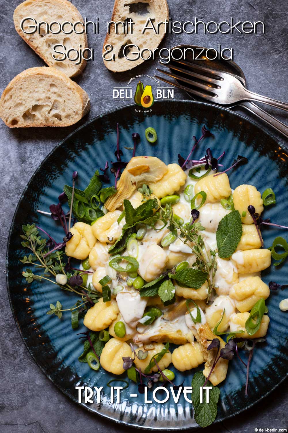 Gnocchi in Gorgonzola-Sauce mit Artischocken