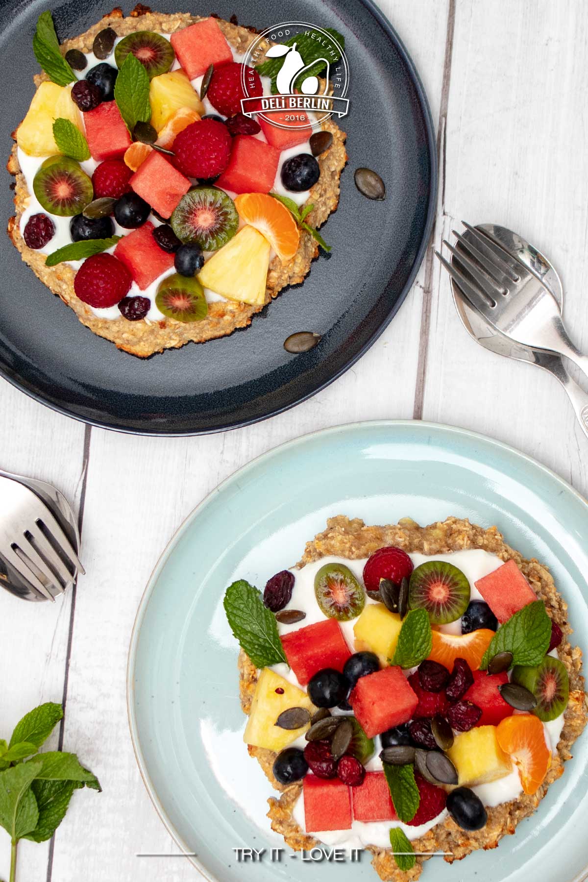 Gesunde Müsli-Pizza ein Frühstück zum Verlieben