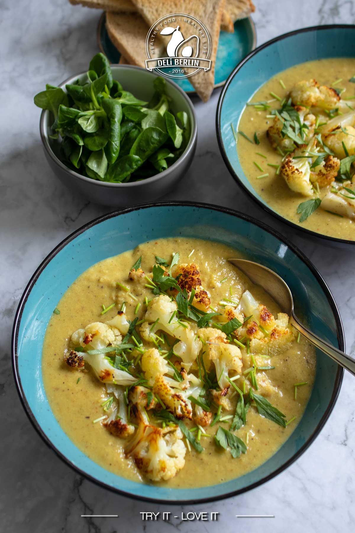 Aromatische geröstete Blumenkohlsuppe